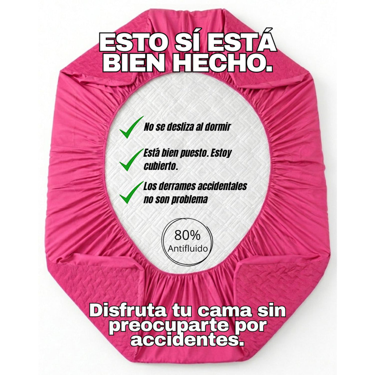 Combo Protector de Colchón y de Almohada Semiantifluido Fucsia para Colchón Doble 140 X 190 Cm Semi-Antifluido