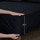 Combo Protector de Colchón y de Almohada Semiantifluido Negro para Colchón Doble 140 X 190 Cm Semi-Antifluido