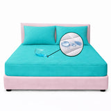 Combo Protector de Colchón y de Almohada Semiantifluido Turquesa para Colchón Doble 140 X 190 Cm Semi-Antifluido