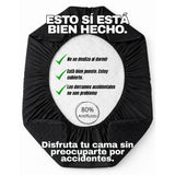 Combo Protector de Colchón y de Almohada Semiantifluido Negro para Colchón Queen 160 X 190 Cm Semi-Antifluido