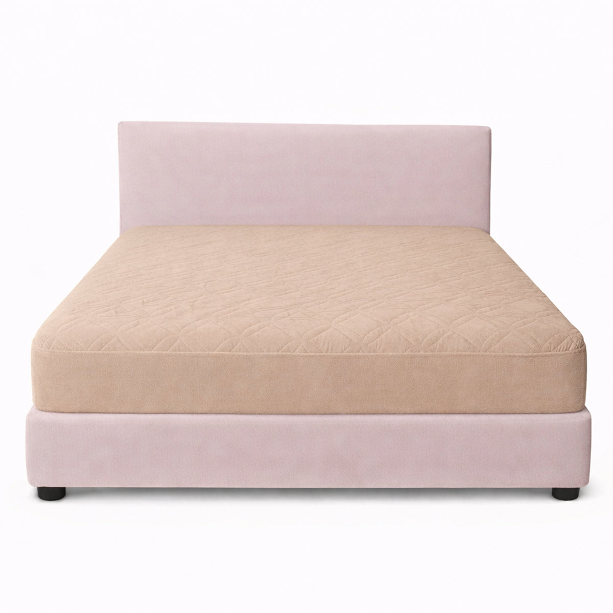 Protector de Colchón Acolchado Beige para Colchón Doble 140 X 190 Cm