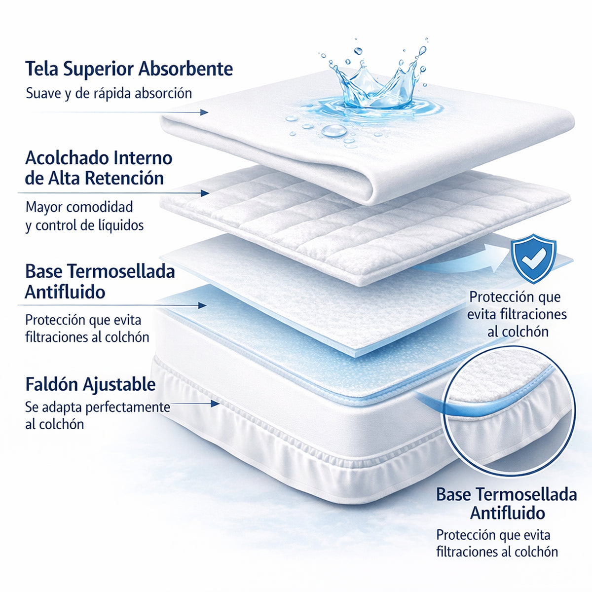 Protector de Colchón Semiantifluido Fucsia para Colchón Sencillo 100 X 190 Cm Semi-Antifluido