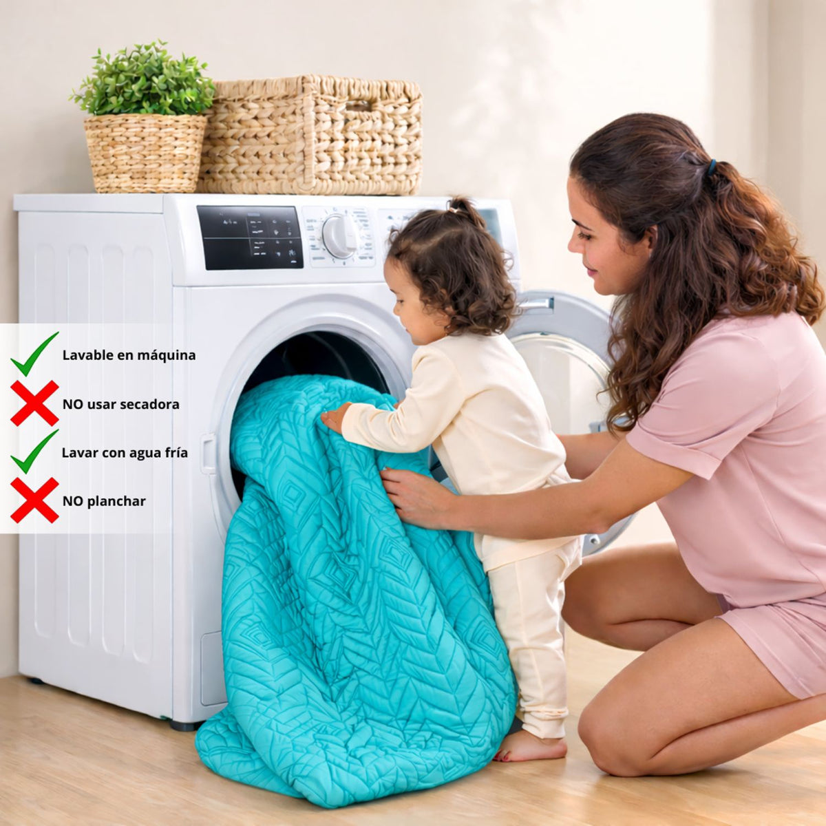 Protector de Colchón Semiantifluido Turquesa para Colchón Sencillo 100 X 190 Cm Semi-Antifluido