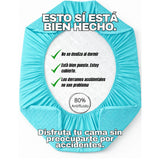 Protector de Colchón Semiantifluido Turquesa para Colchón Sencillo 100 X 190 Cm Semi-Antifluido