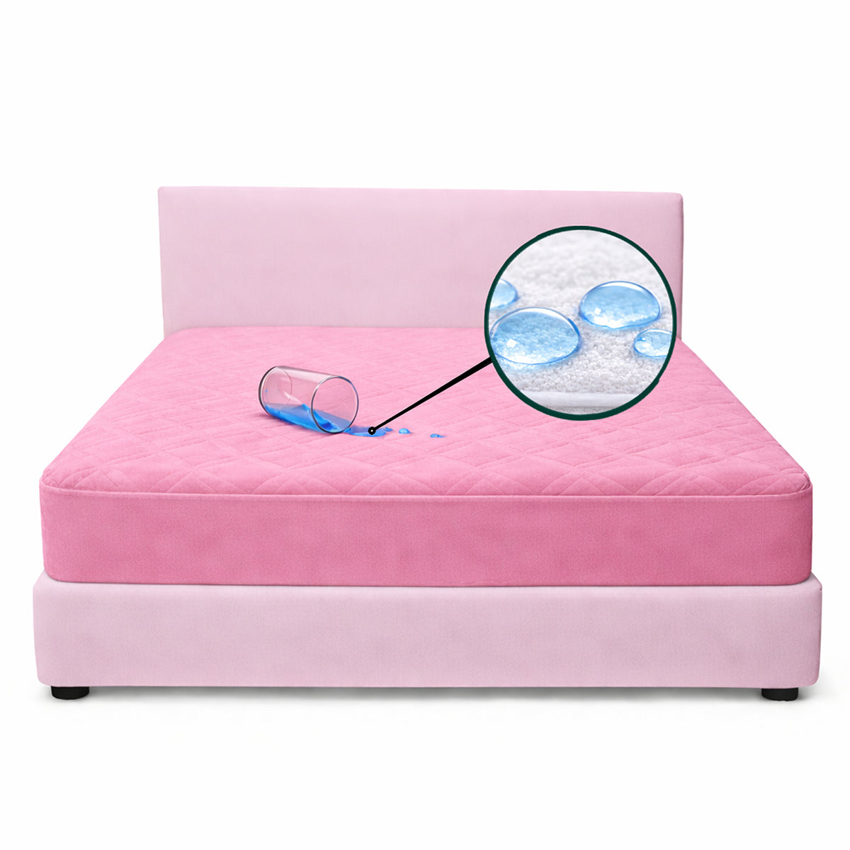 Protector de Colchón Semiantifluido Rosado para Colchón Semidoble 120 X 190 Cm Semi-Antifluido
