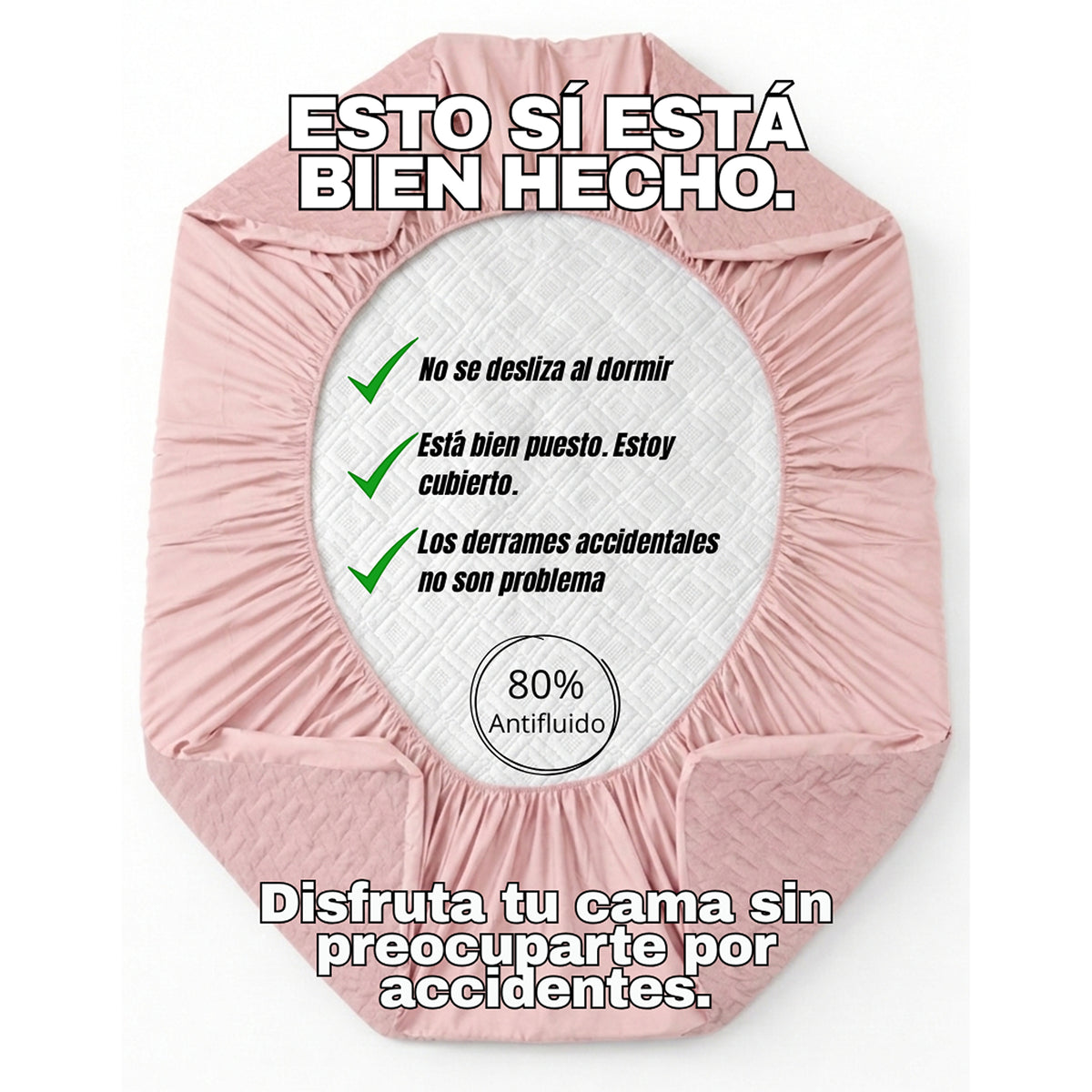 Protector de Colchón Semiantifluido Rosado para Colchón Semidoble 120 X 190 Cm Semi-Antifluido