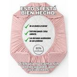Protector de Colchón Semiantifluido Rosado para Colchón Semidoble 120 X 190 Cm Semi-Antifluido