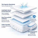 Protector de Colchón Semiantifluido Beige para Colchón Doble 140 X 190 Cm Semi-Antifluido
