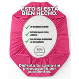 Protector de Colchón Semiantifluido Fucsia para Colchón Doble 140 X 190 Cm Semi-Antifluido