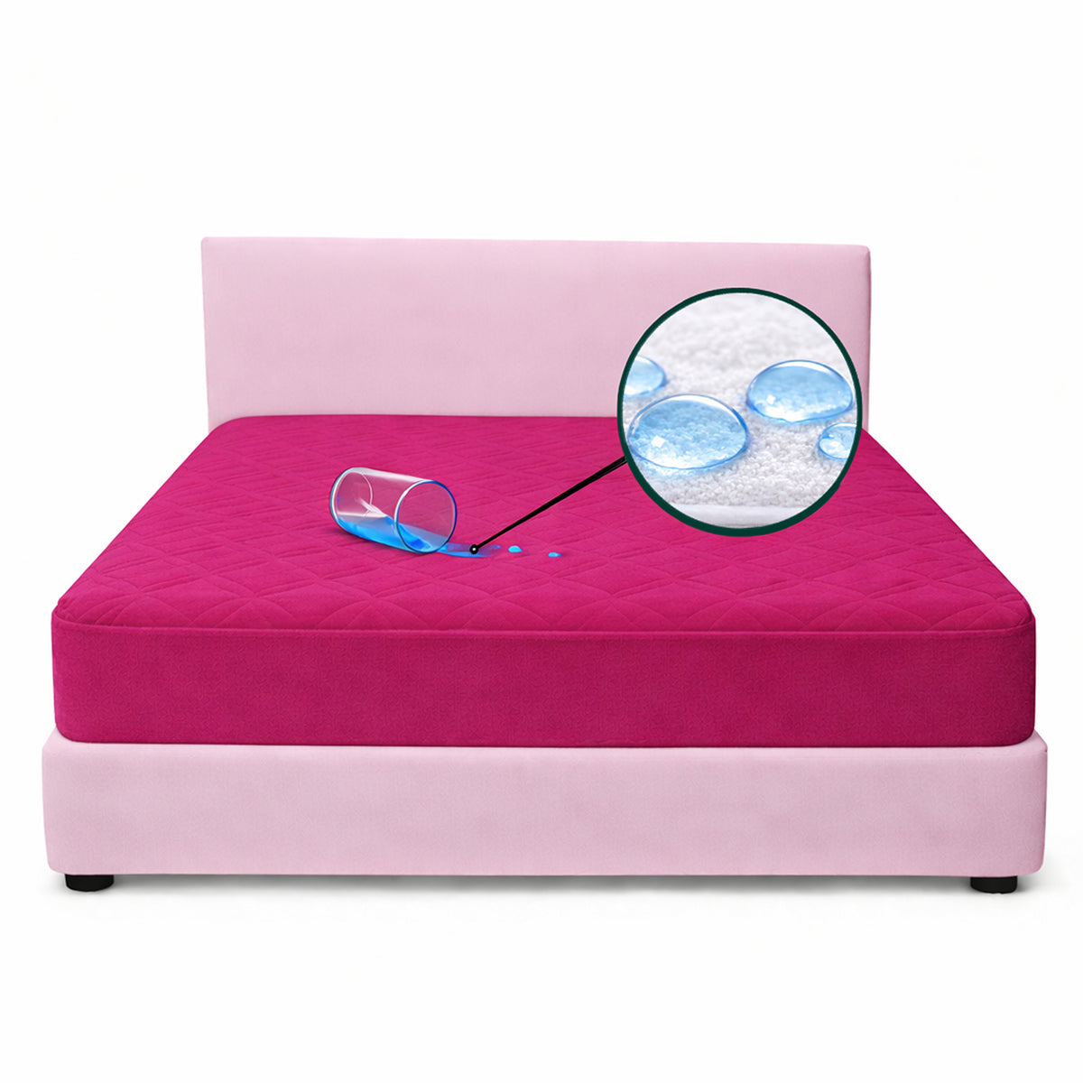 Protector de Colchón Semiantifluido Fucsia para Colchón King 200 X 200 Cm Semi-Antifluido