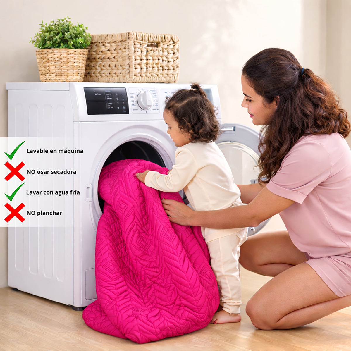 Protector de Colchón Semiantifluido Fucsia para Colchón King 200 X 200 Cm Semi-Antifluido