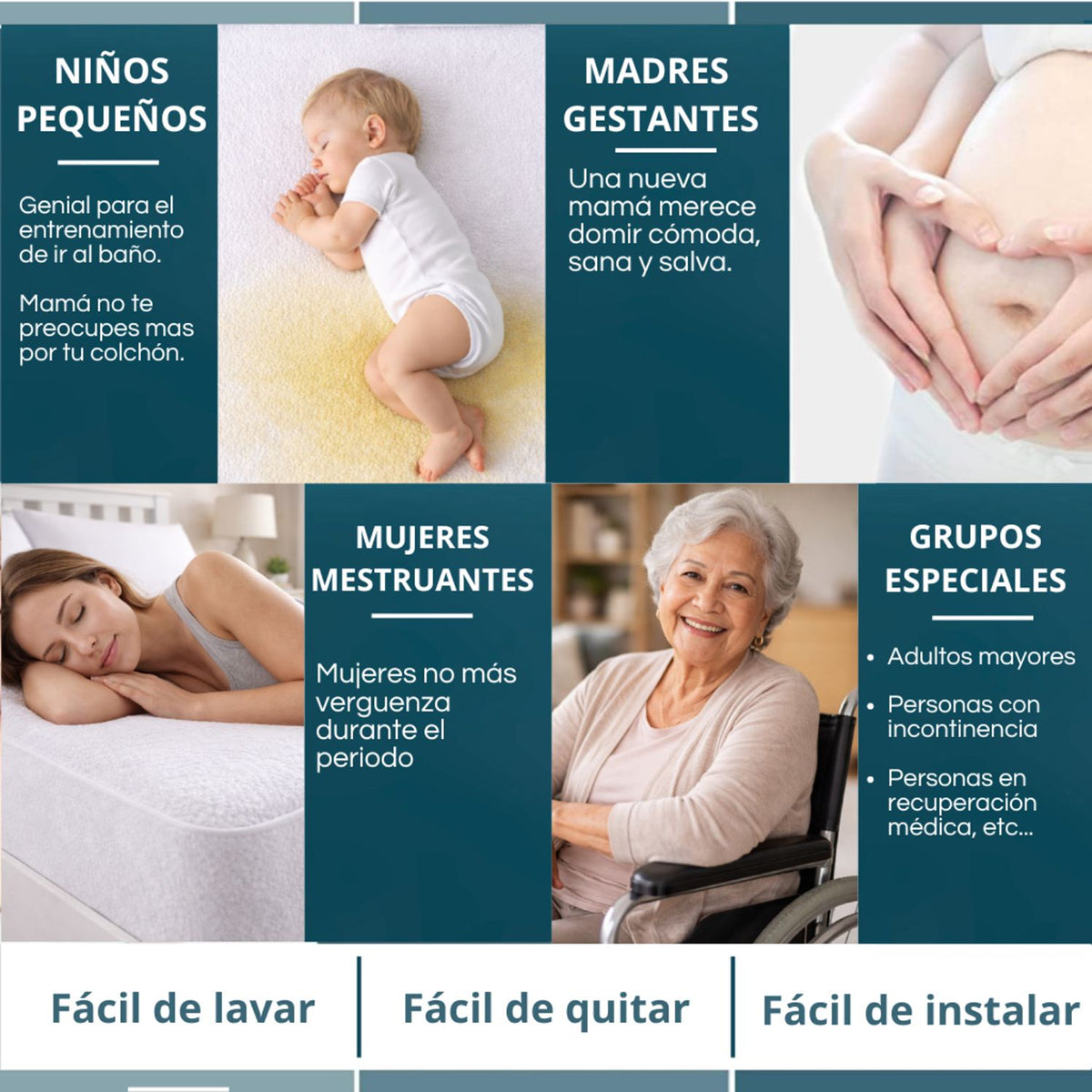 Combo Protector de Colchón y de Almohada Terry Blanco para Colchón Sencillo 100 X 190 Cm Impermeable