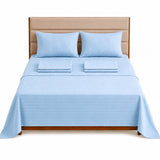 Combo Protector de Colchón y Juego de Sábanas Azul Celeste para Colchón Doble 140 X 190 Cm