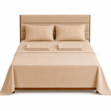 Combo Protector de Colchón y Juego de Sábanas Beige para Colchón King 200 X 200 Cm