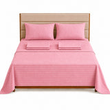 Combo Protector de Colchón y Juego de Sábanas Rosado para Colchón King 200 X 200 Cm