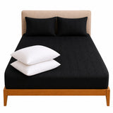 Combo Protector de Colchón y Almohadas Siliconada Negro para Colchón Semidoble 120 X 190 Cm