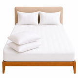 Combo Protector de Colchón y Almohadas Siliconada Blanco para Colchón Doble 140 X 190 Cm