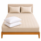 Combo Protector de Colchón y Almohadas Siliconada Beige para Colchón Queen 160 X 190 Cm