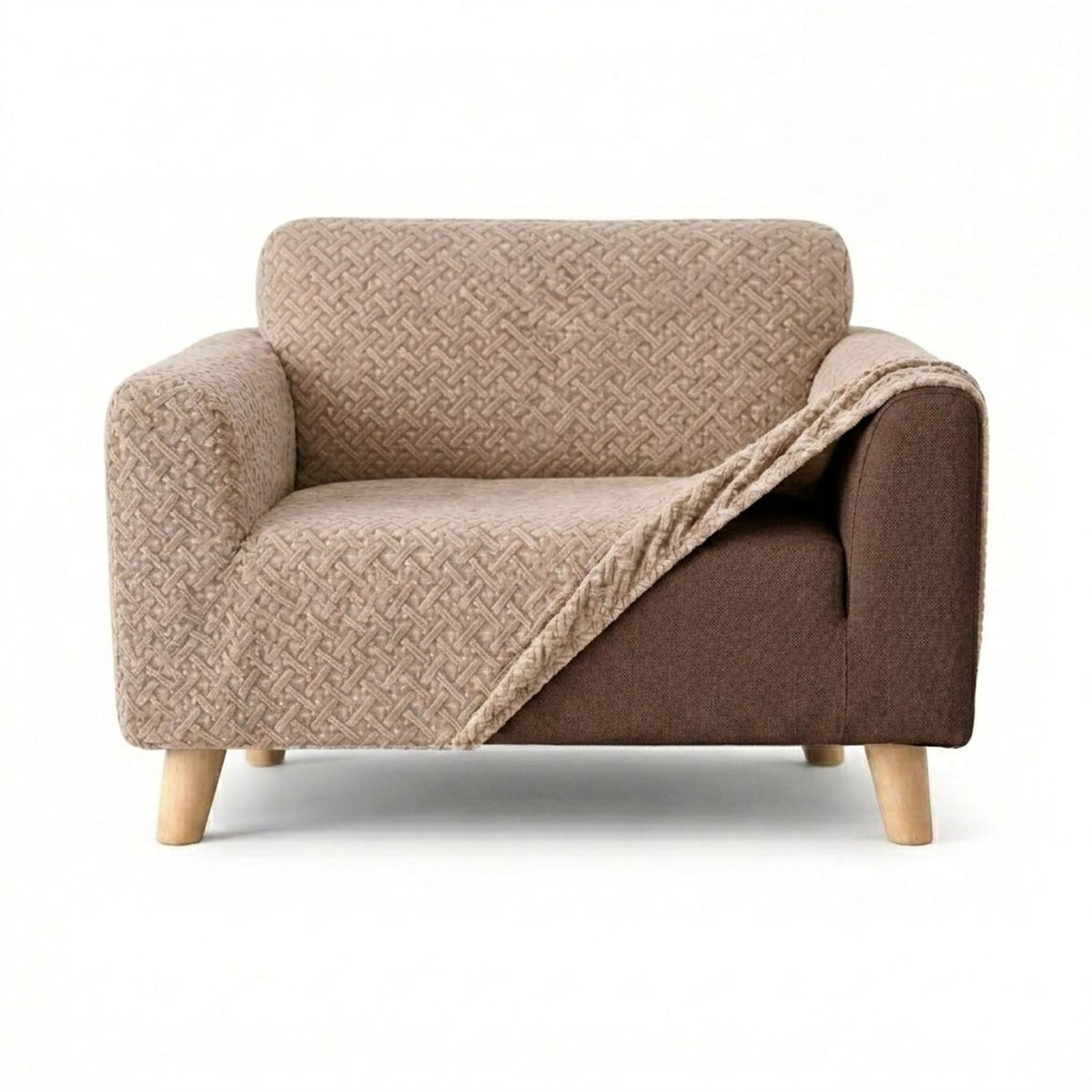 Protector de Sofá Elástico Beige 60x180cm Para Sofás de Un Puesto Doble Faz