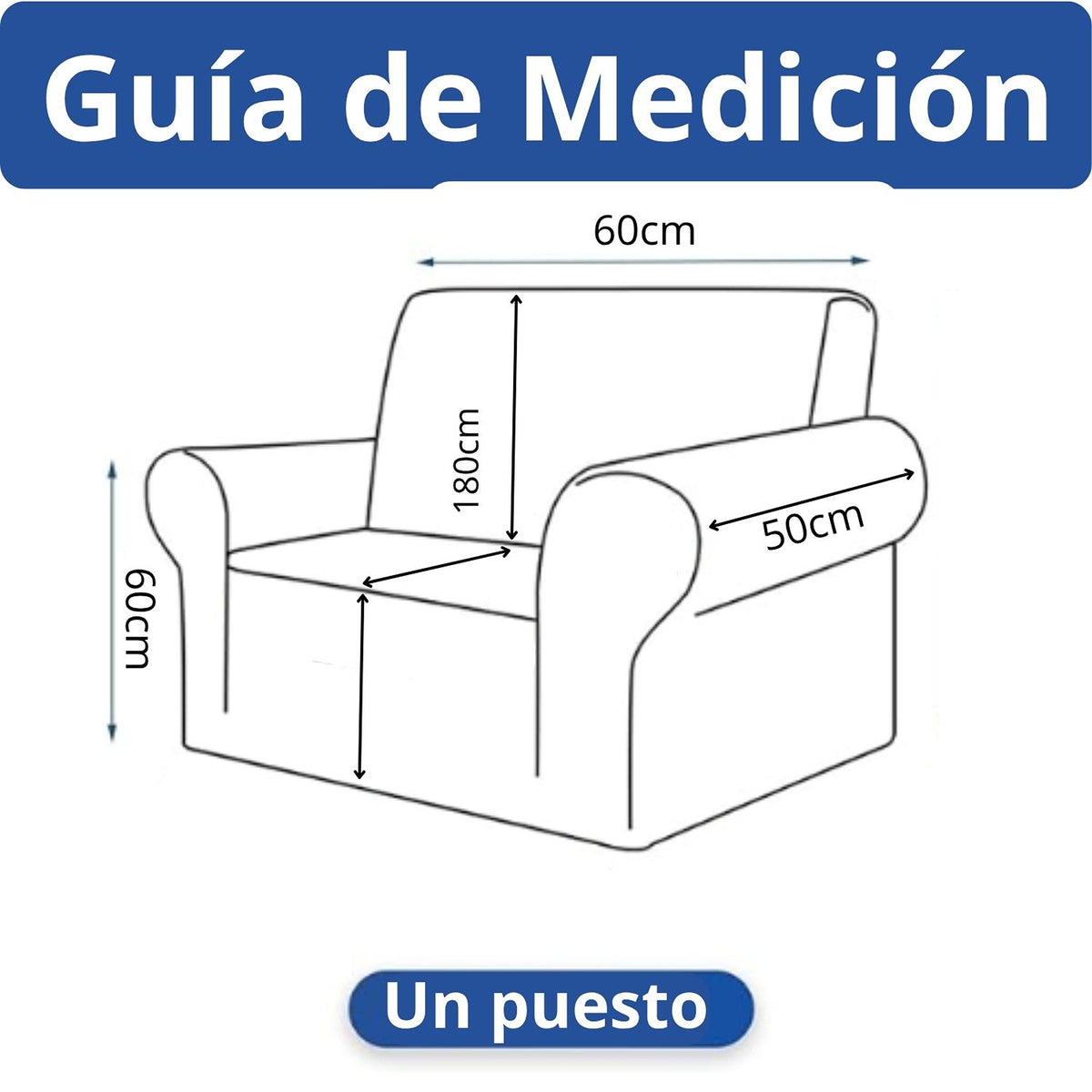 Protector de Sofá Elástico Cafe 60x180cm Para Sofás de Un Puesto Doble Faz