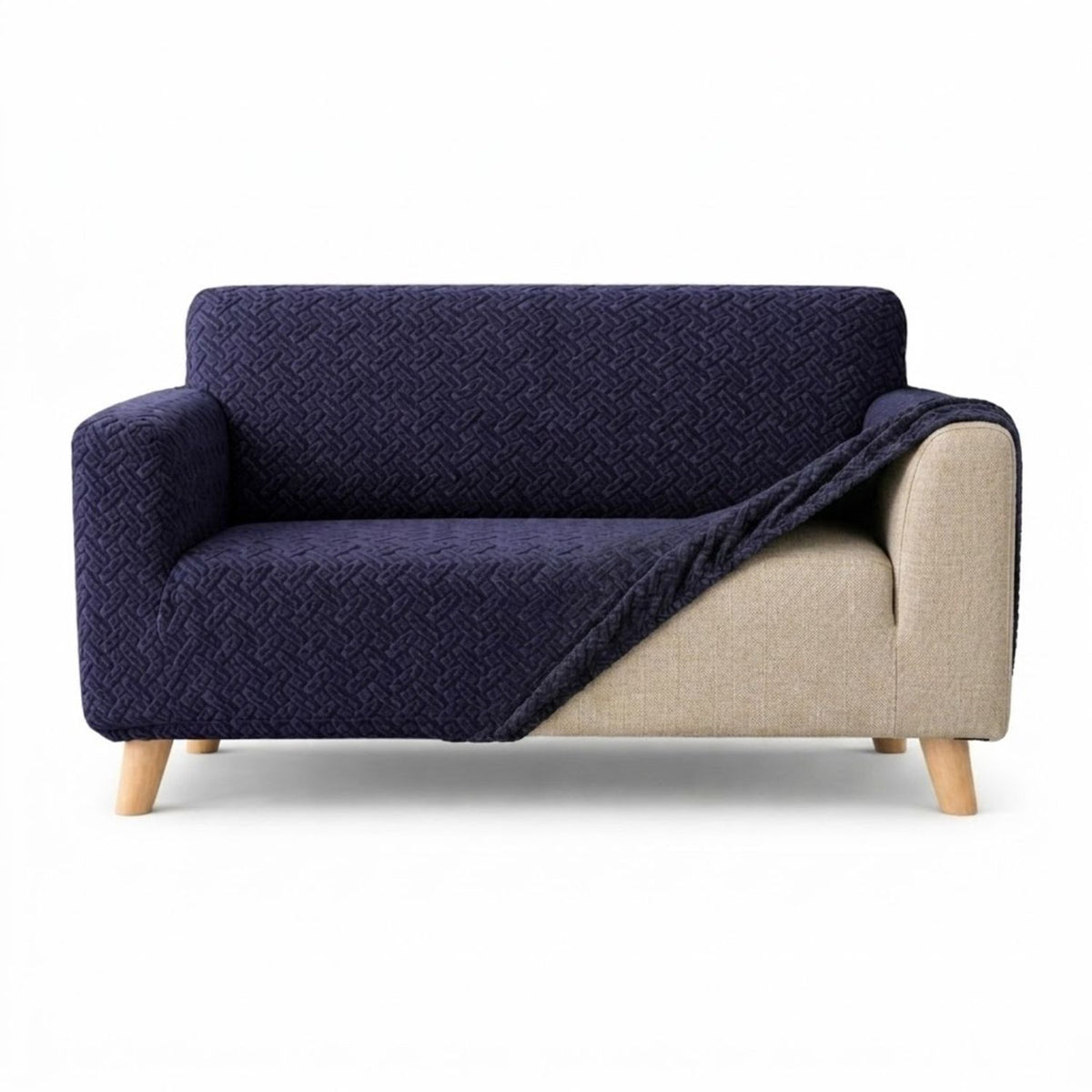 Protector de Sofá Elástico Azul 120x180cm Para Sofás de Dos Puestos Doble Faz