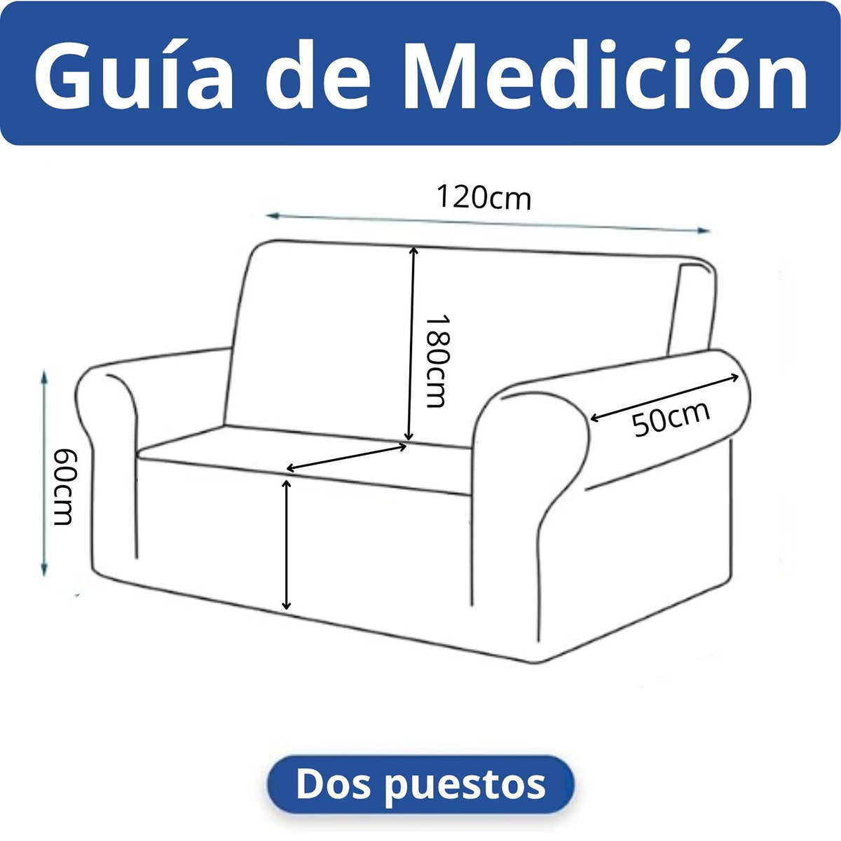 Protector de Sofá Elástico Negro 120x180cm Para Sofás de Dos Puestos Doble Faz
