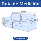 Protector de Sofá Elástico Gris 180x180cm Para Sofás de Tres Puestos Doble Faz