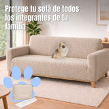 Protector de Sofá Elástico Beige 180x180cm Para Sofás de Tres Puestos Doble Faz