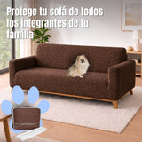 Protector de Sofá Elástico Cafe 180x180cm Para Sofás de Tres Puestos Doble Faz