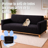Protector de Sofá Elástico Negro 180x180cm Para Sofás de Tres Puestos Doble Faz
