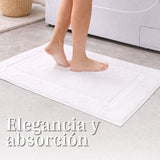 Tapete de Baño Hotelero Blanco 60x50cm Rectangular Medio Suave Fondo Entero Antideslizante