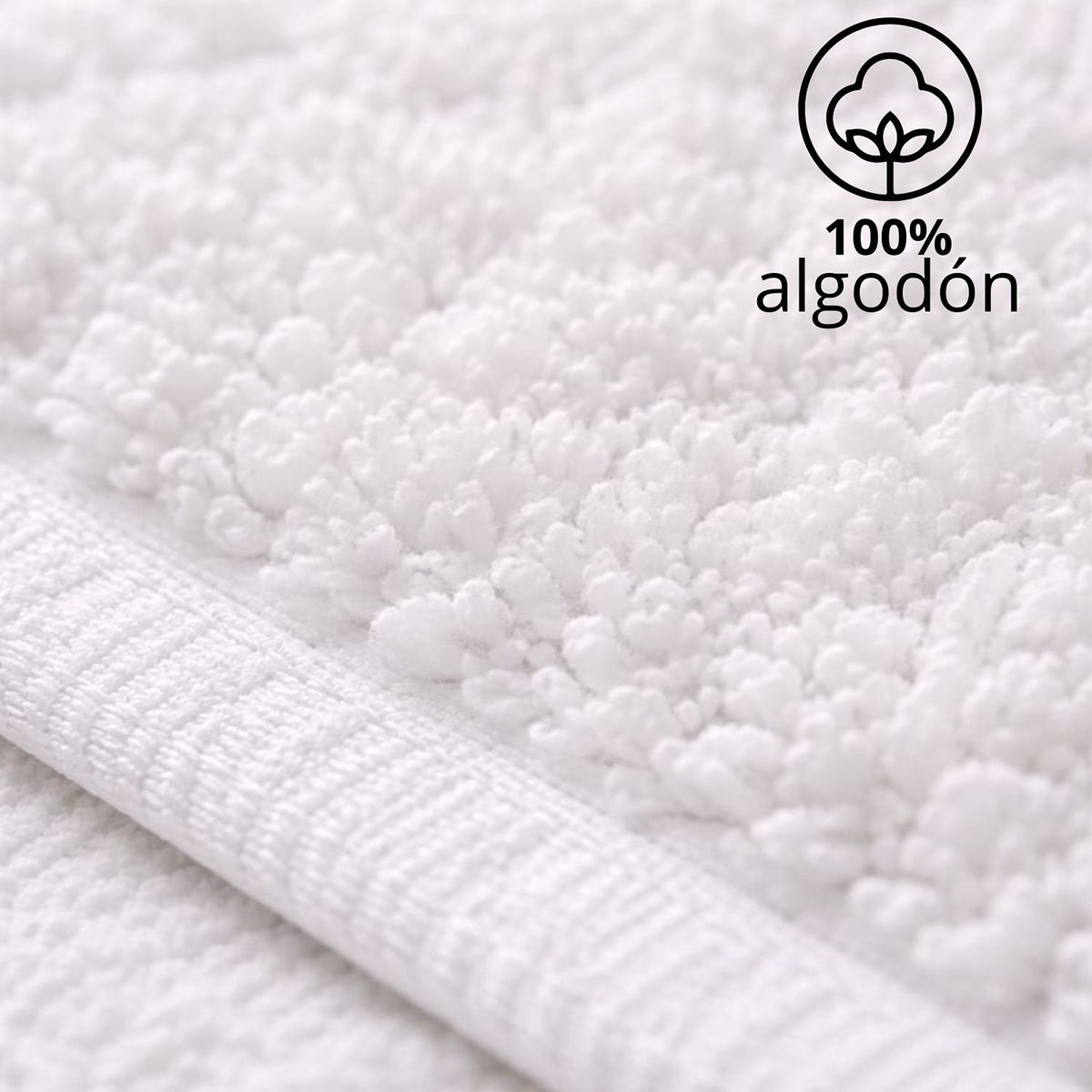 Tapete de Baño Hotelero Blanco 60x50cm Rectangular Medio Suave Fondo Entero Antideslizante