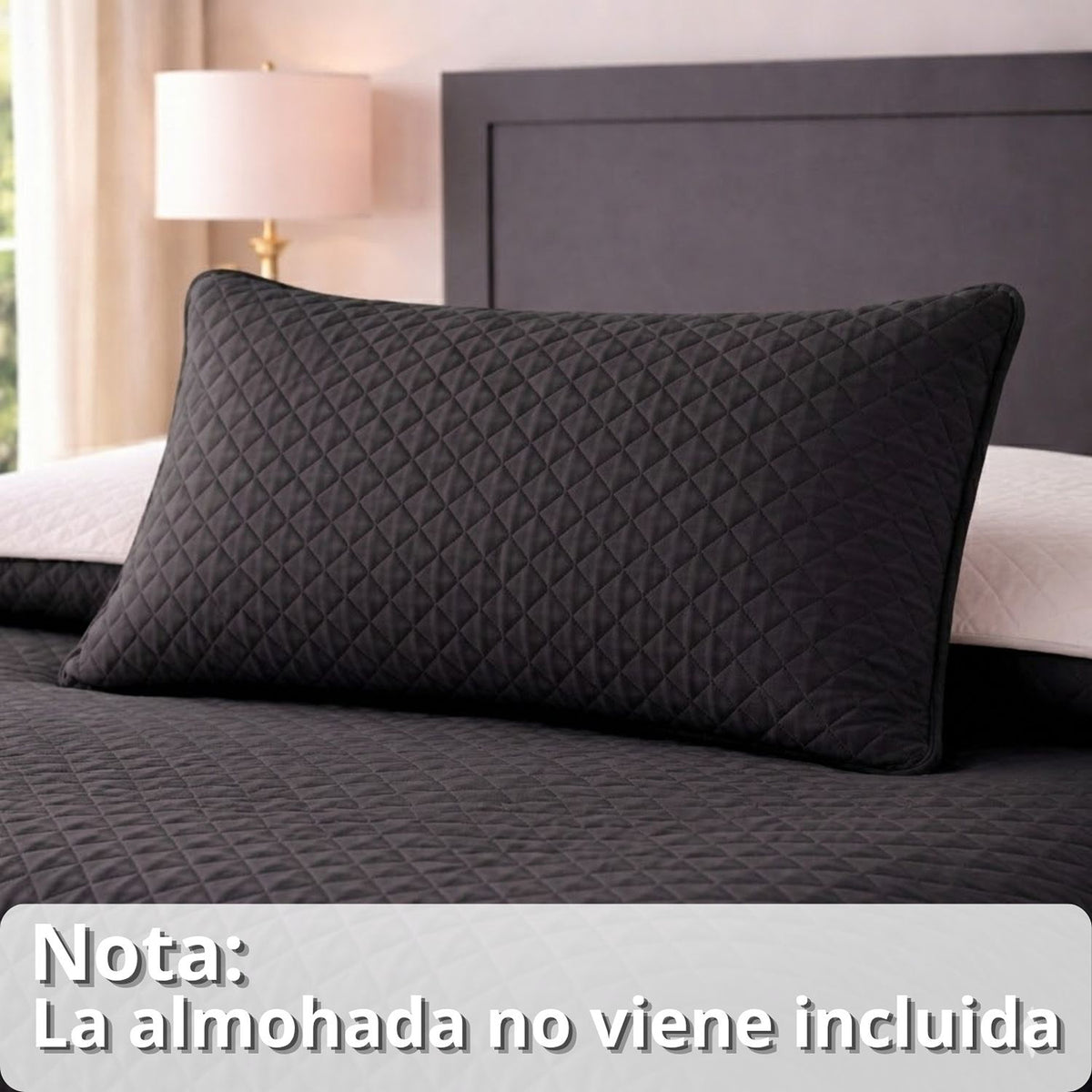 Colcha Doble Faz Negro y Blanco 260x230cm para Colchón King 200 X 200 Cm Sin Acolchado Sin Relleno Fondo Entero