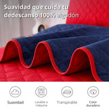 Colcha Doble Faz Rojo y Azul 260x230cm para Colchón King 200 X 200 Cm Sin Acolchado Sin Relleno Fondo Entero
