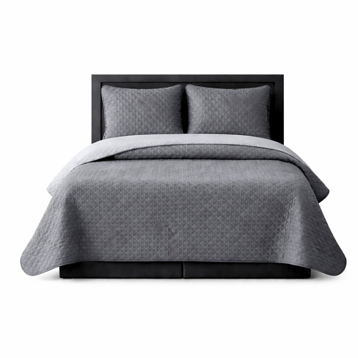 Colcha Doble Faz Gris 160x220cm para Colchón Sencillo 100 X 190 Cm Sin Acolchado Sin Relleno Fondo Entero