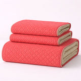 Colcha Doble Faz Camel y Palo de Rosa 180x220cm para Colchón Semidoble 120 X 190 Cm Sin Acolchado Sin Relleno Fondo Entero