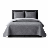 Colcha Doble Faz Gris 180x220cm para Colchón Semidoble 120 X 190 Cm Sin Acolchado Sin Relleno Fondo Entero