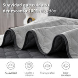 Colcha Doble Faz Gris 180x220cm para Colchón Semidoble 120 X 190 Cm Sin Acolchado Sin Relleno Fondo Entero