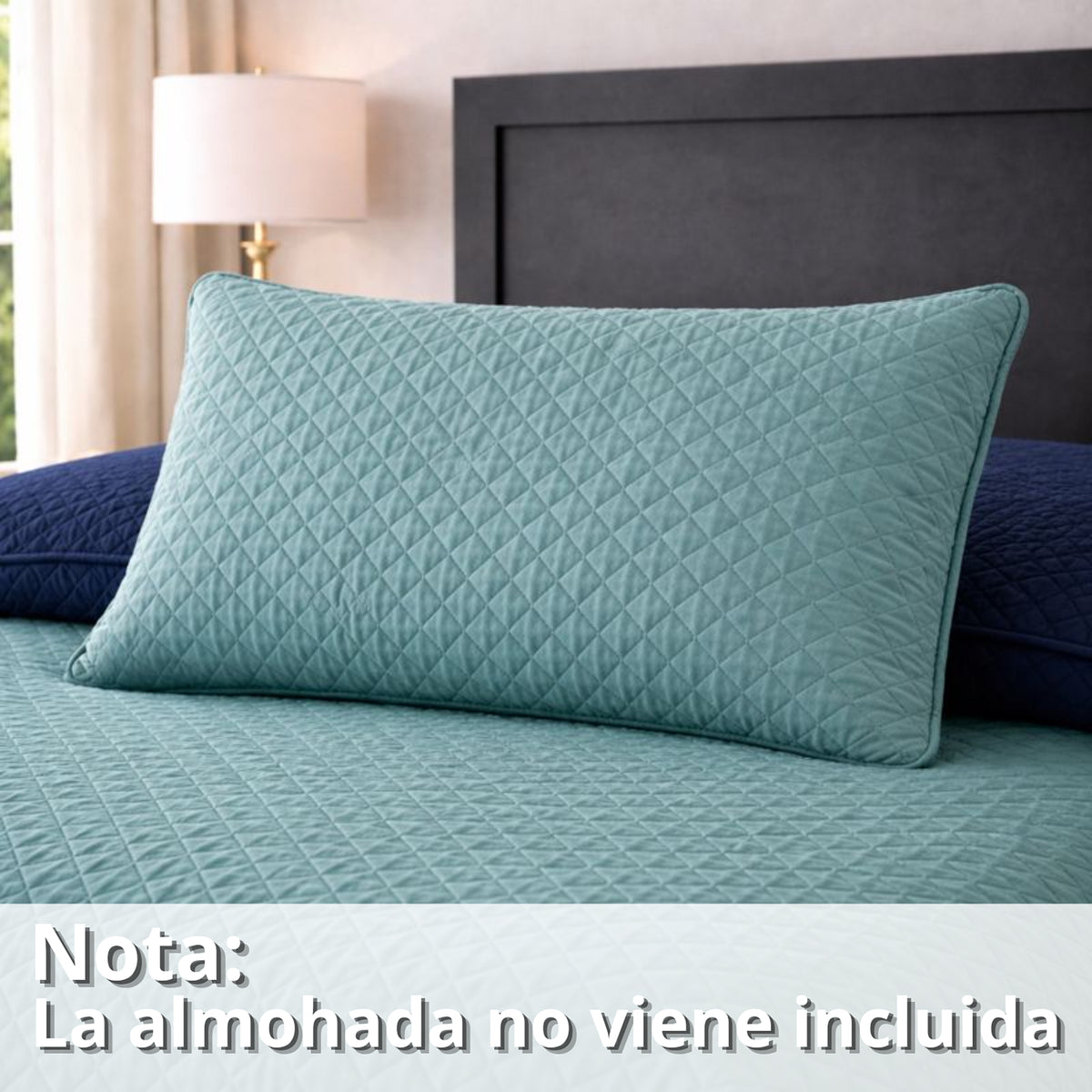 Colcha Doble Faz Verde y Azul 180x220cm para Colchón Semidoble 120 X 190 Cm Sin Acolchado Sin Relleno Fondo Entero