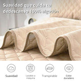 Colcha Beige 200x220cm para Colchón Doble 140 X 190 Cm Sin Acolchado Sin Relleno Fondo Entero