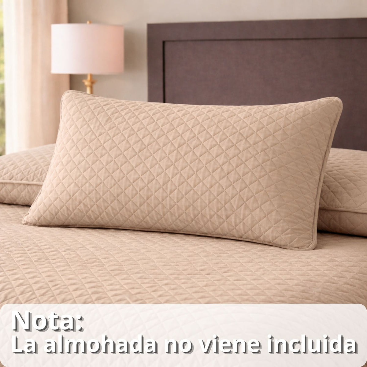 Colcha Beige 200x220cm para Colchón Doble 140 X 190 Cm Sin Acolchado Sin Relleno Fondo Entero