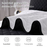 Colcha Doble Faz Negro y Blanco 200x220cm para Colchón Doble 140 X 190 Cm Sin Acolchado Sin Relleno Fondo Entero