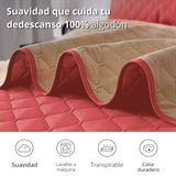 Colcha Doble Faz Camel y Palo de Rosa 220x220cm para Colchón Queen 160 X 190 Cm Sin Acolchado Sin Relleno Fondo Entero