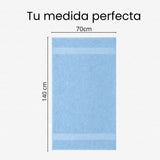 Toalla de Cuerpo Azul Celeste 140x70cm Fondo Entero Medio Suave 400gr con Secado Rápido y Alta Absorción