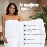 Toalla de Cuerpo Blanco 140x70cm Fondo Entero Medio Suave 400gr con Secado Rápido y Alta Absorción