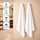 Toalla de Cuerpo Hotelera Blanco 140x70cm Fondo Entero Medio Suave 500gr con Secado Rápido y Alta Absorción