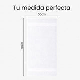 Toalla de Manos Hotelera Blanco 60x50cm Fondo Entero Medio Suave 500gr con Secado Rápido y Alta Absorción