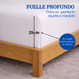 Juego de Sábanas Blanco para Colchón Sencillo 100 X 190 Cm Fondo Entero Con Elastico para la Sábana