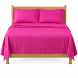 Juego de Sábanas Fucsia para Colchón Sencillo 100 X 190 Cm Fondo Entero Con Elastico para la Sábana