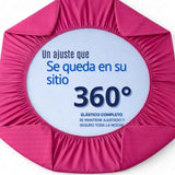 Juego de Sábanas Fucsia para Colchón Sencillo 100 X 190 Cm Fondo Entero Con Elastico para la Sábana